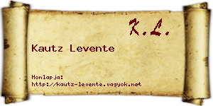 Kautz Levente névjegykártya